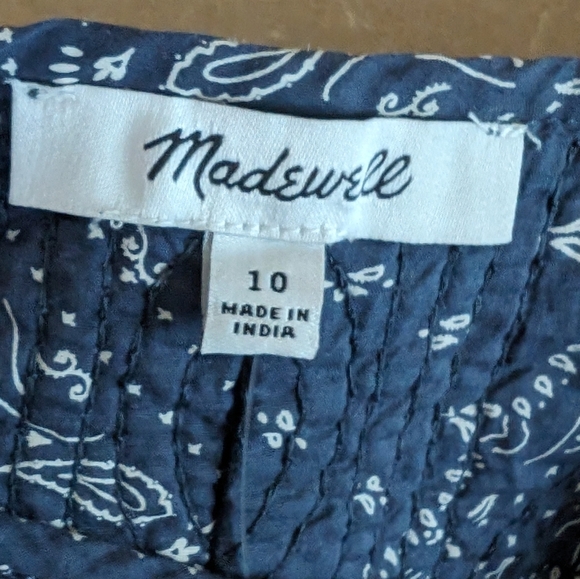 NEW Madewell Kassidy Quilted  Sweetheart Crop Top in Nighttime Size 10 - Picture 10 of 11